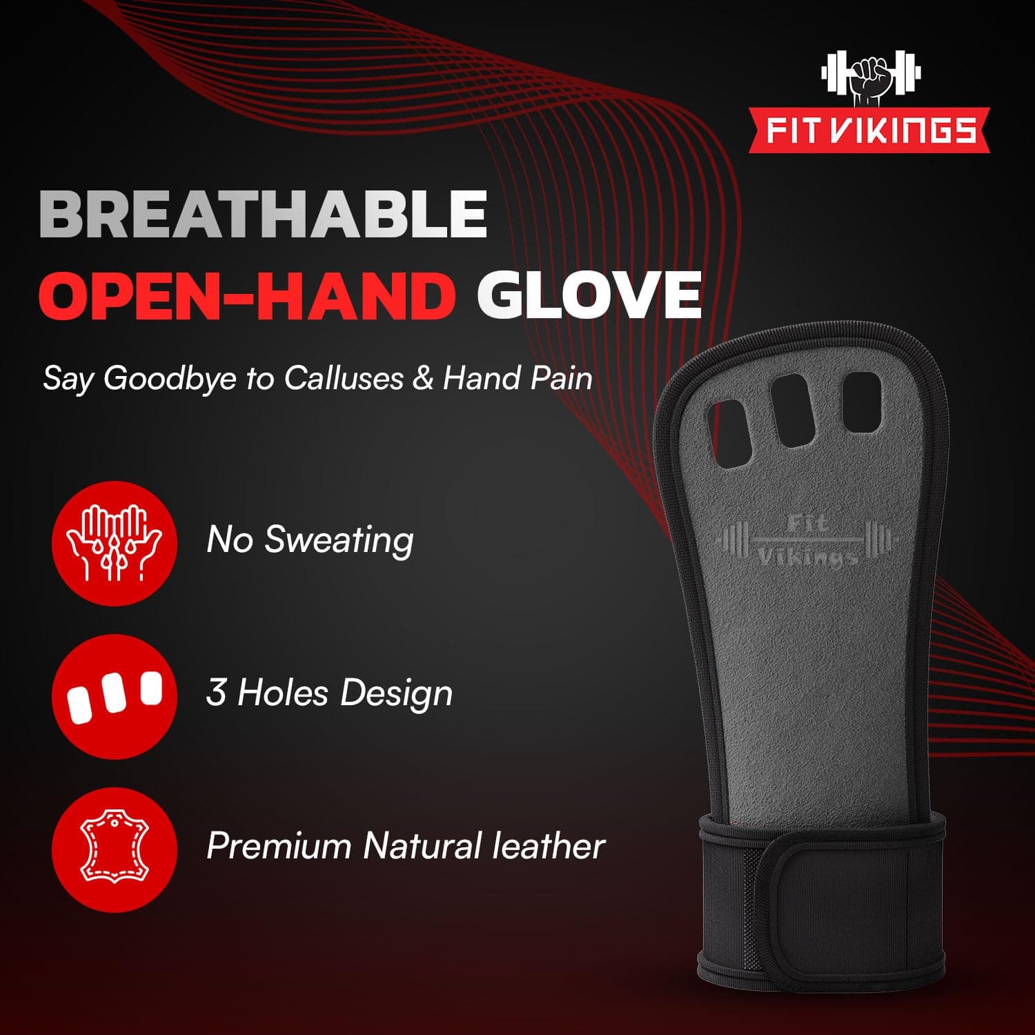 Agarres de gimnasia Fit Vikings - Guantes para Crossfit - - Imagen 3
