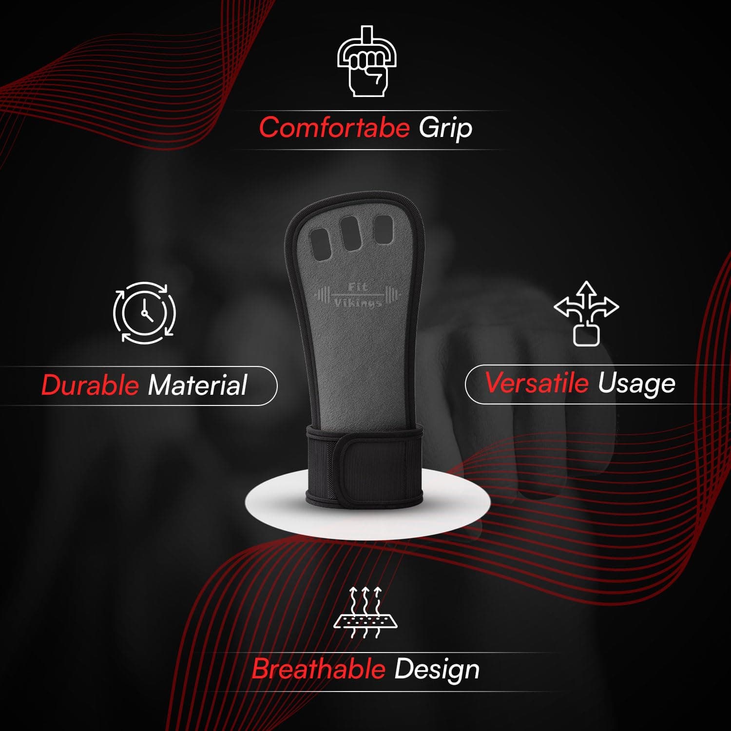 Agarres de gimnasia Fit Vikings - Guantes para Crossfit - - Imagen 7
