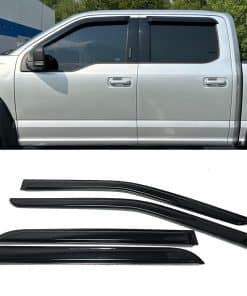 Deflector de ventana para sol y lluvia con visera tintada