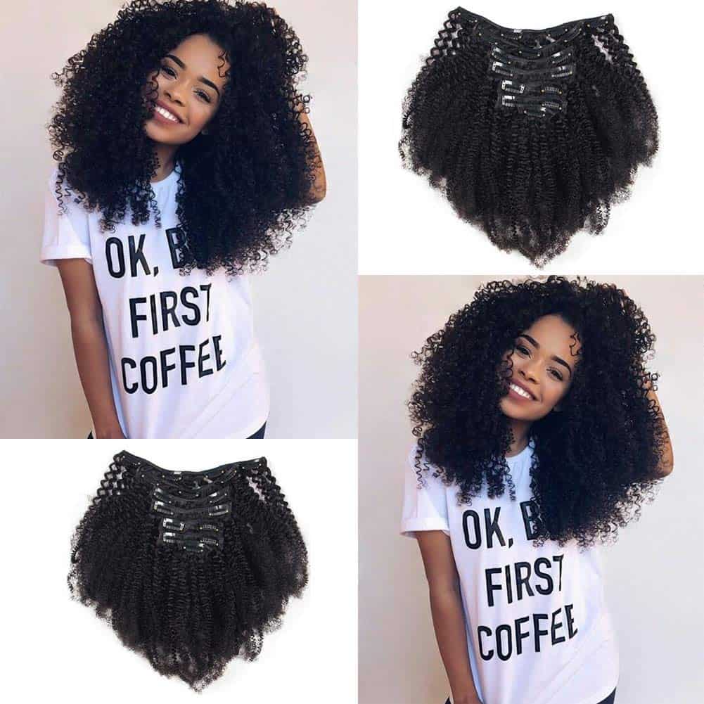 Extensiones de Cabello Afro Kinky Curly Clip en Extensiones