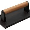 Prensa de Parrilla Rectangular con Mango de Madera 9 x 5