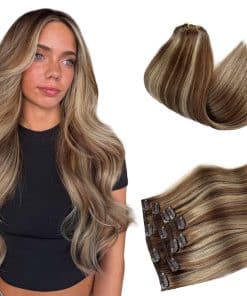 Extensiones de Cabello Clip en Balayage Marrón a Rubio