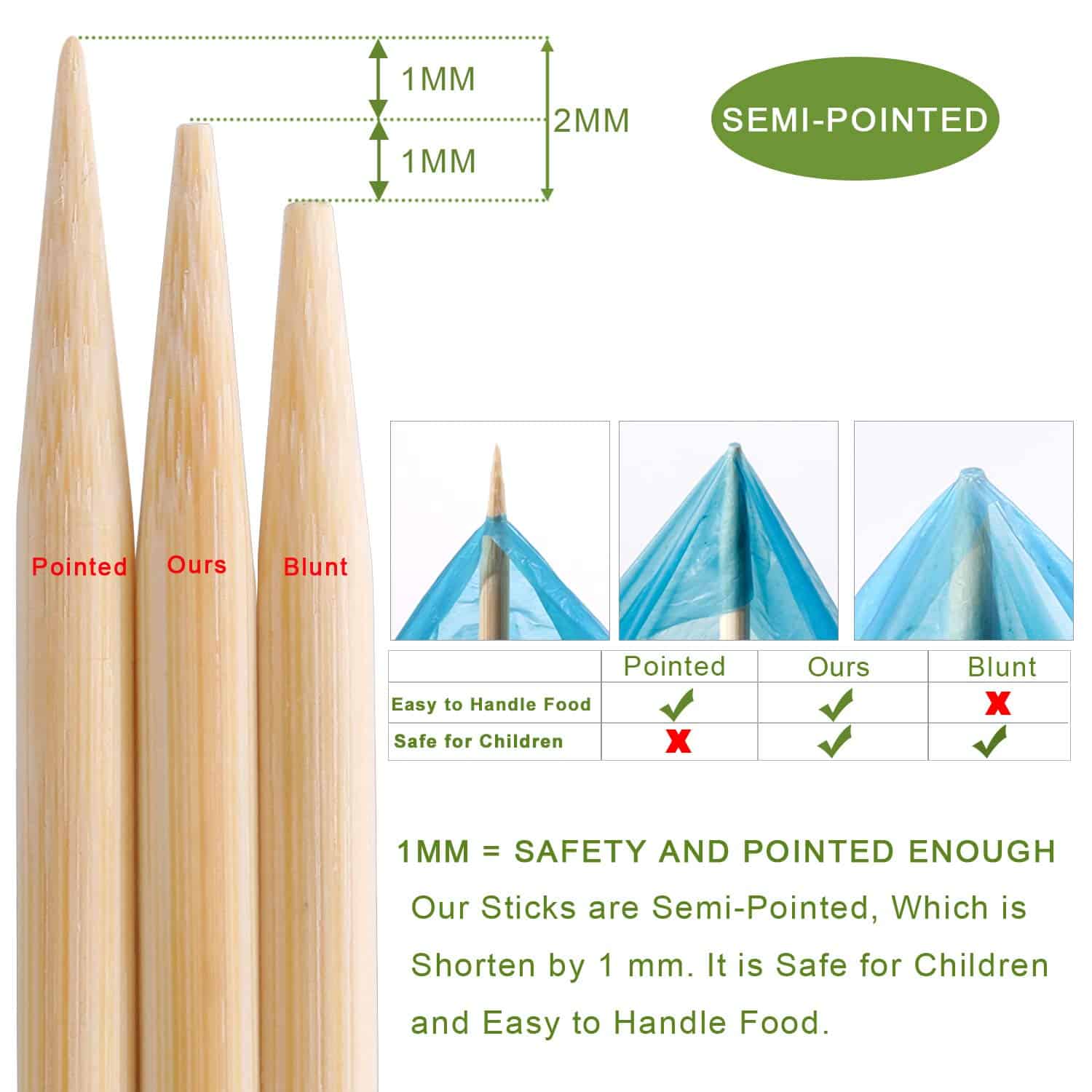 120 PCS Palitos de bambú para asar malvaviscos, pinchos - Imagen 5