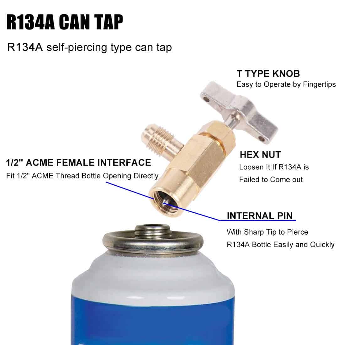 JIFETOR 3 Way AC Manifold Gauge Set, Herramienta de - Imagen 9