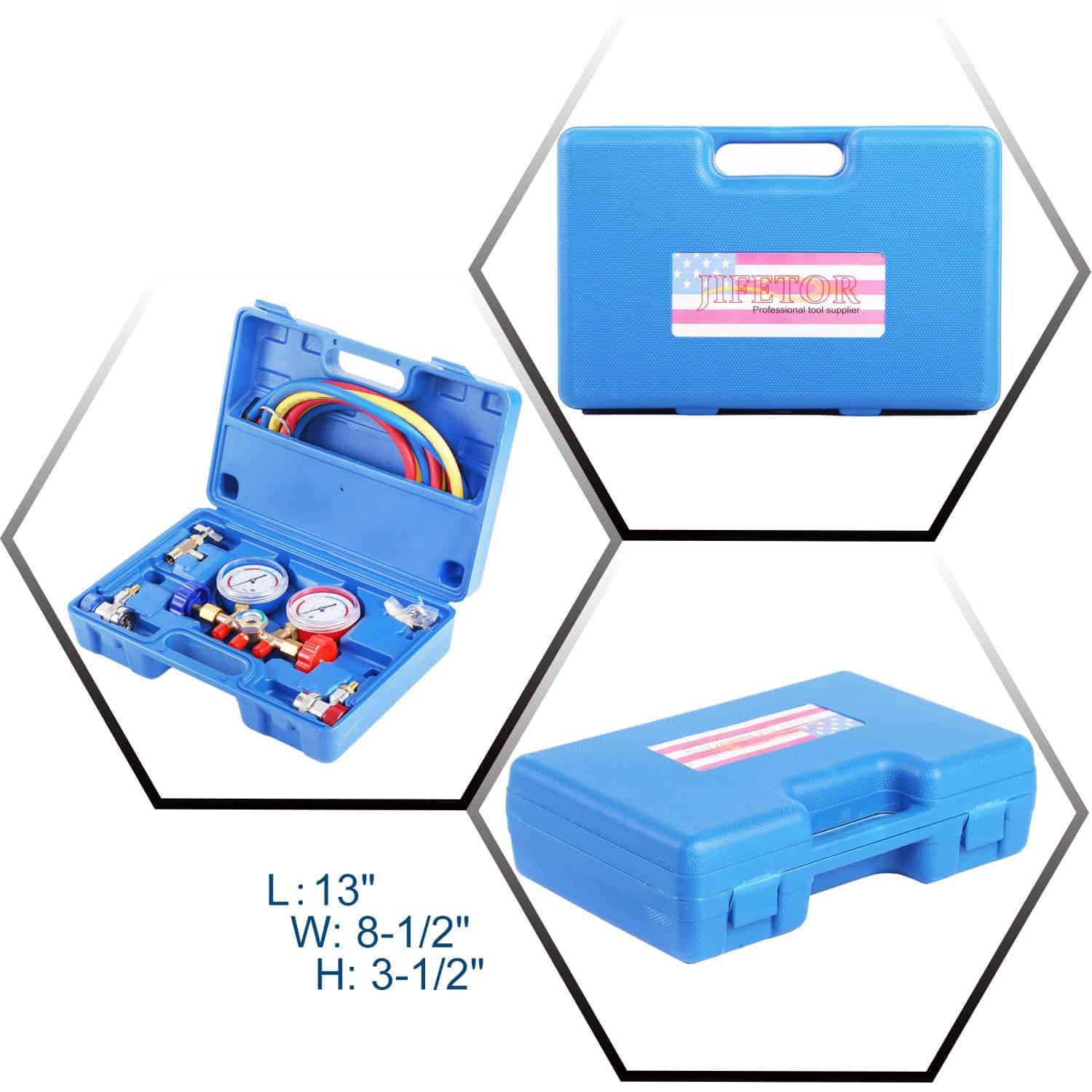 JIFETOR 3 Way AC Manifold Gauge Set, Herramienta de - Imagen 10