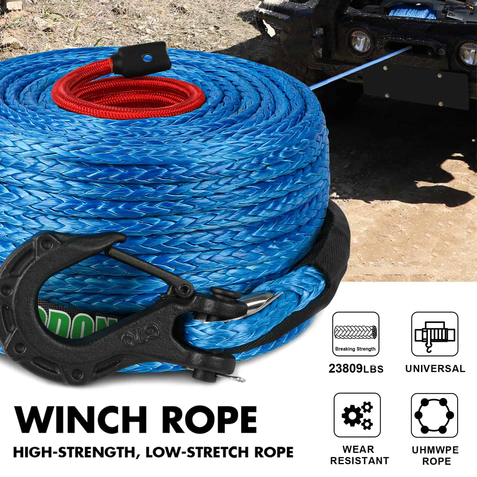 Cuerda de Winch Sintética STEGODON Dyneema Cable de Winch - Imagen 3