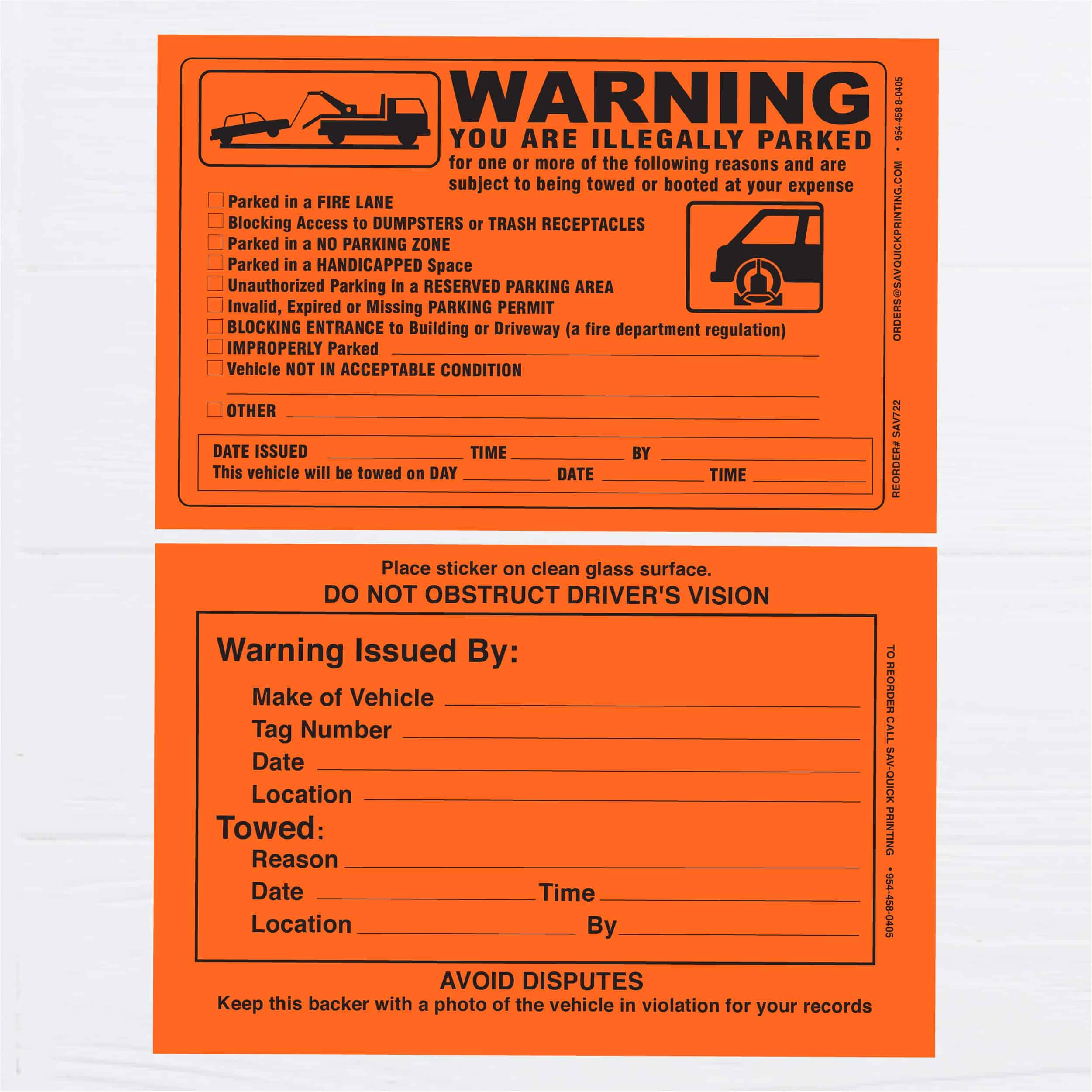 Etiqueta de Violación de Estacionamiento - Aviso de - Imagen 7