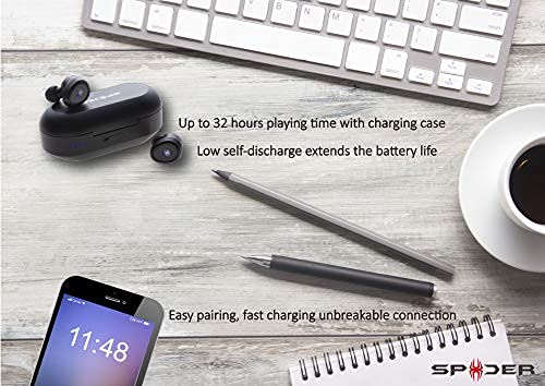 Auriculares inalámbricos Bluetooth Spider Truly BT200, negro - Imagen 8