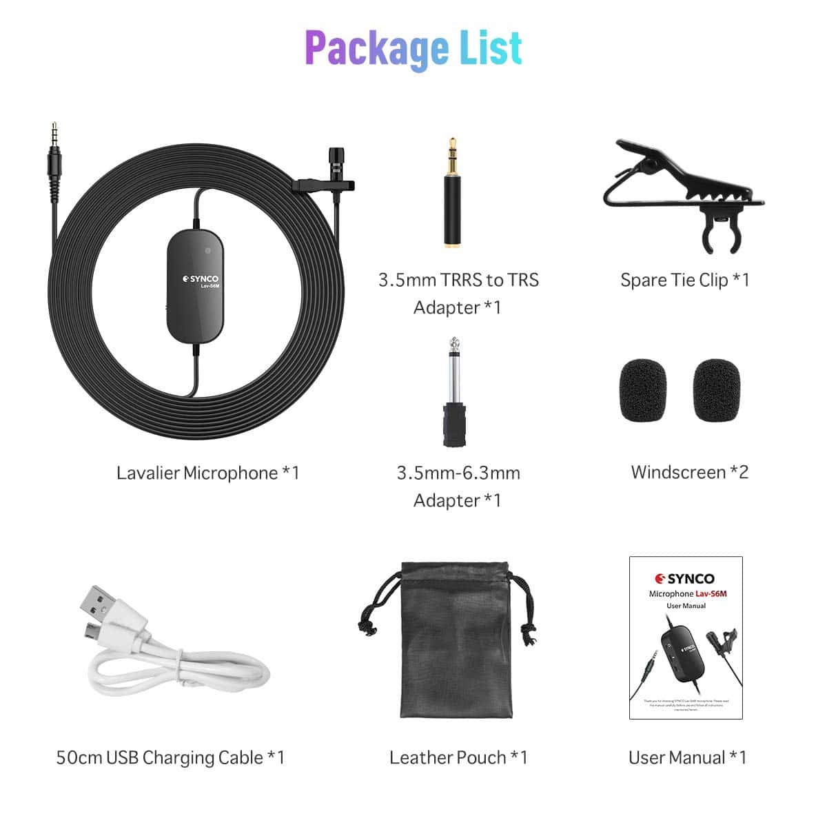 Micrófono de solapa SYNCO Lav-S6M, puerto de monitor de - Imagen 10