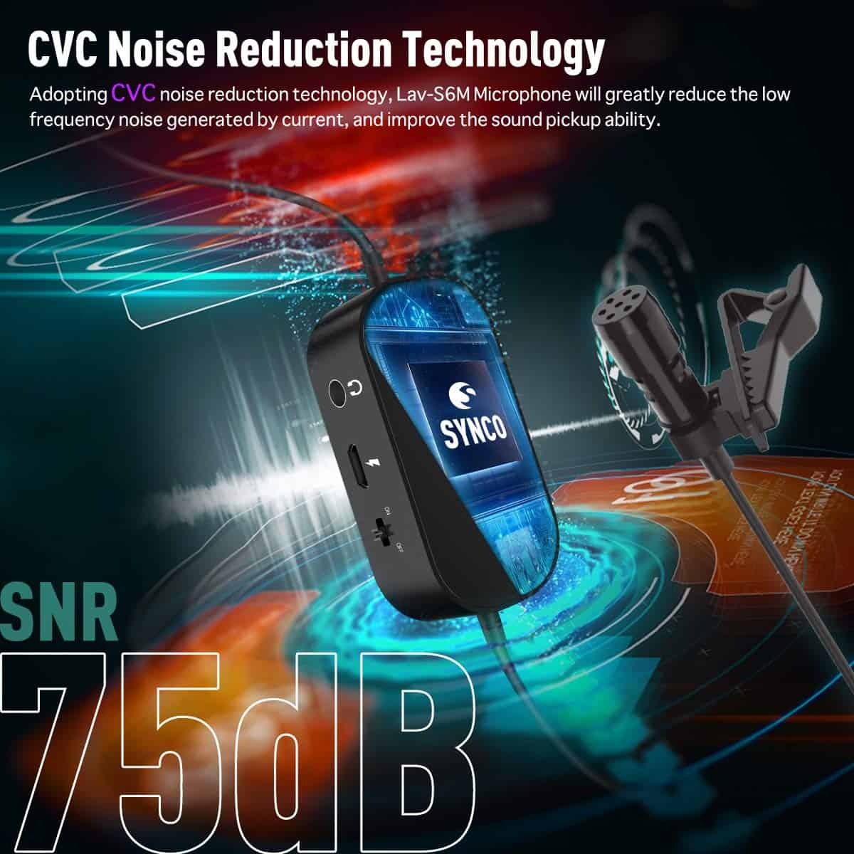 Micrófono de solapa SYNCO Lav-S6M, puerto de monitor de - Imagen 5