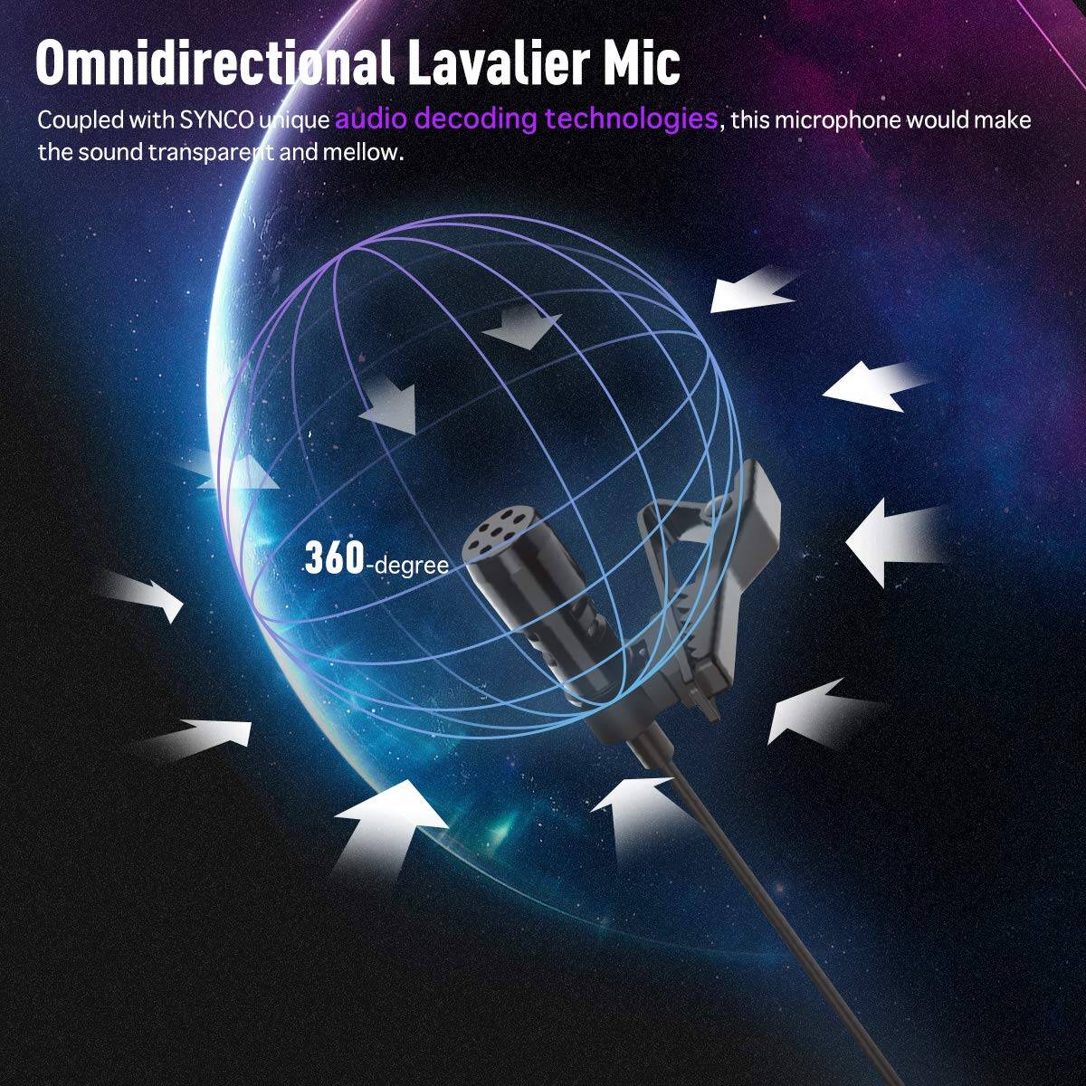 Micrófono de solapa SYNCO Lav-S6M, puerto de monitor de - Imagen 4