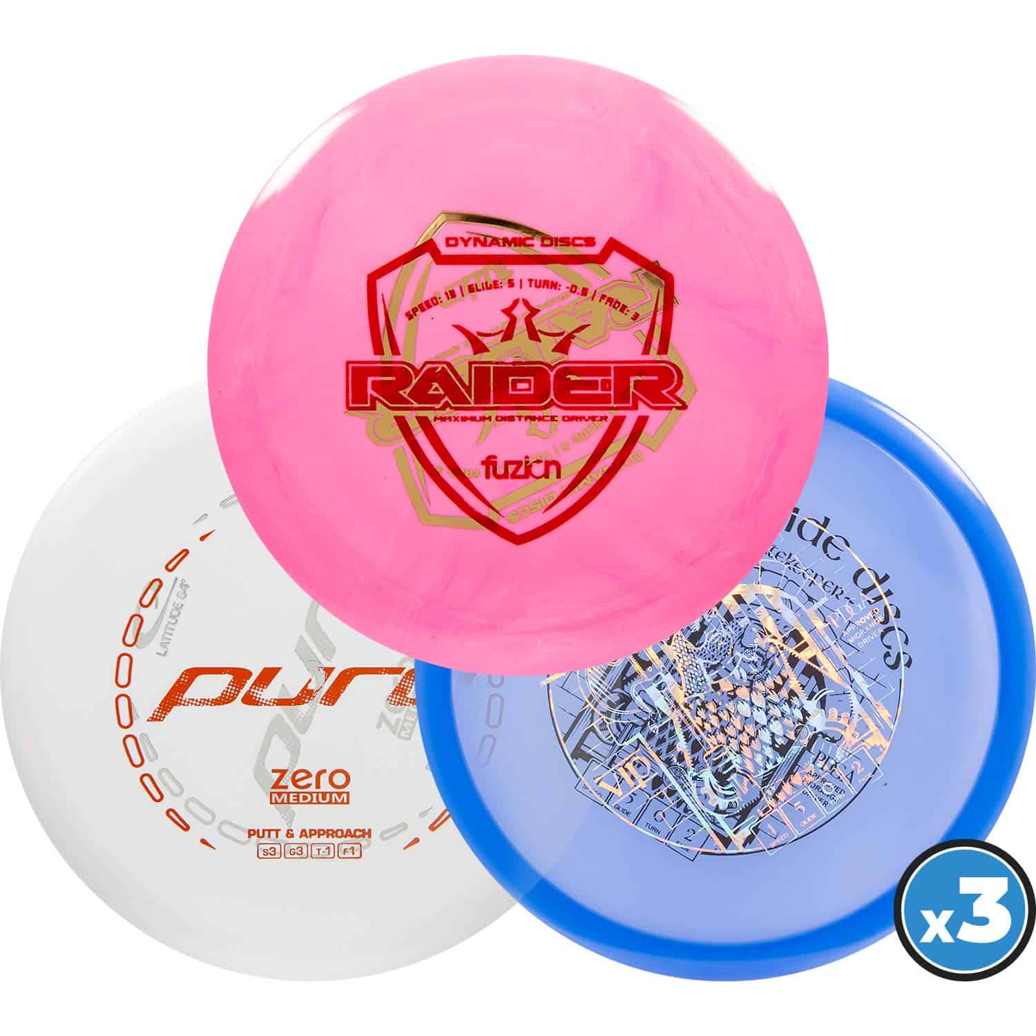 Set de Inicio de Disc Golf Dynamic Discs (Paquete de 3 con