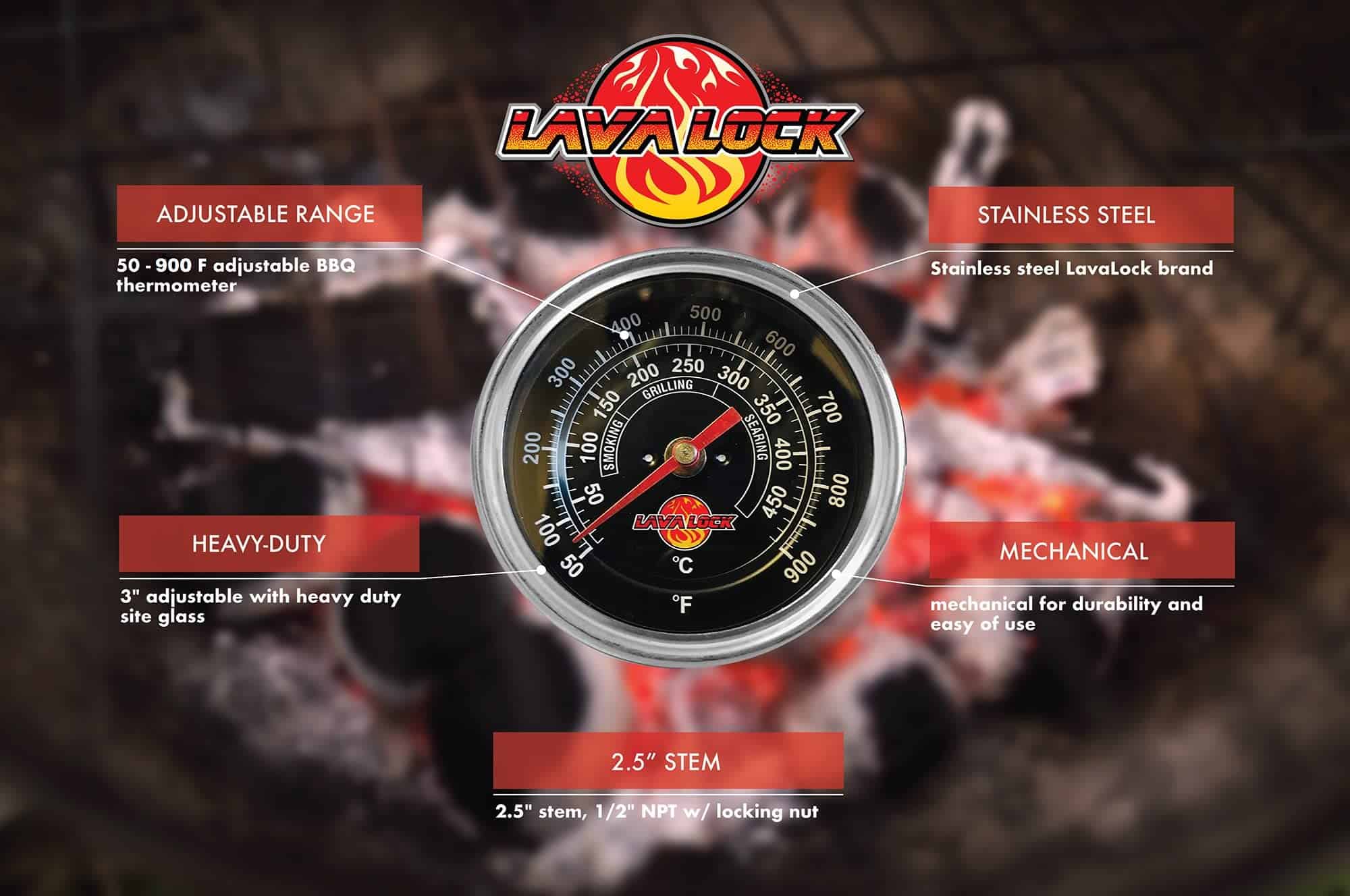 Termómetro para Parrilla de Barbacoa -Negro - Imagen 3