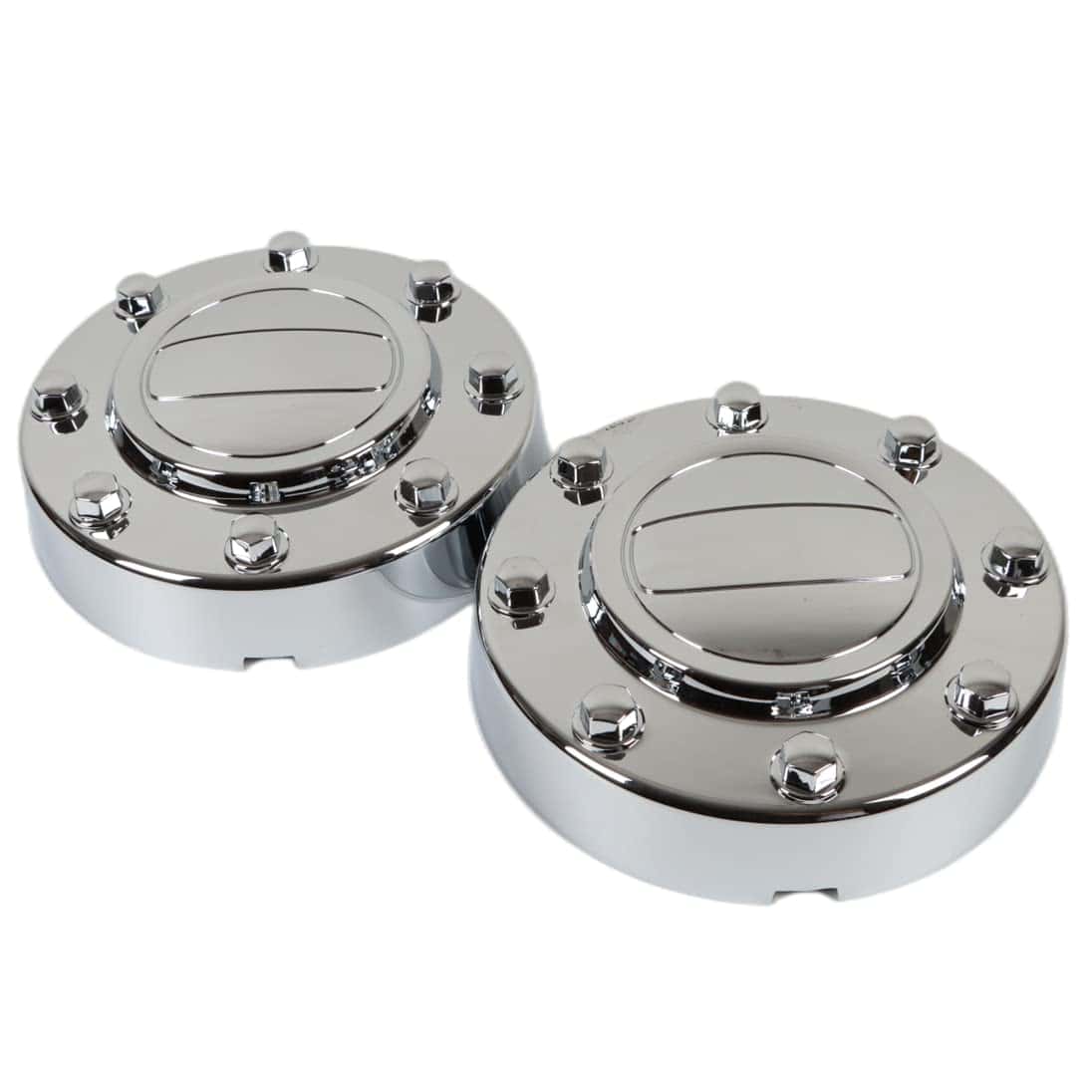 Centros de cubo delanteros cromados de la rueda Alcoa de