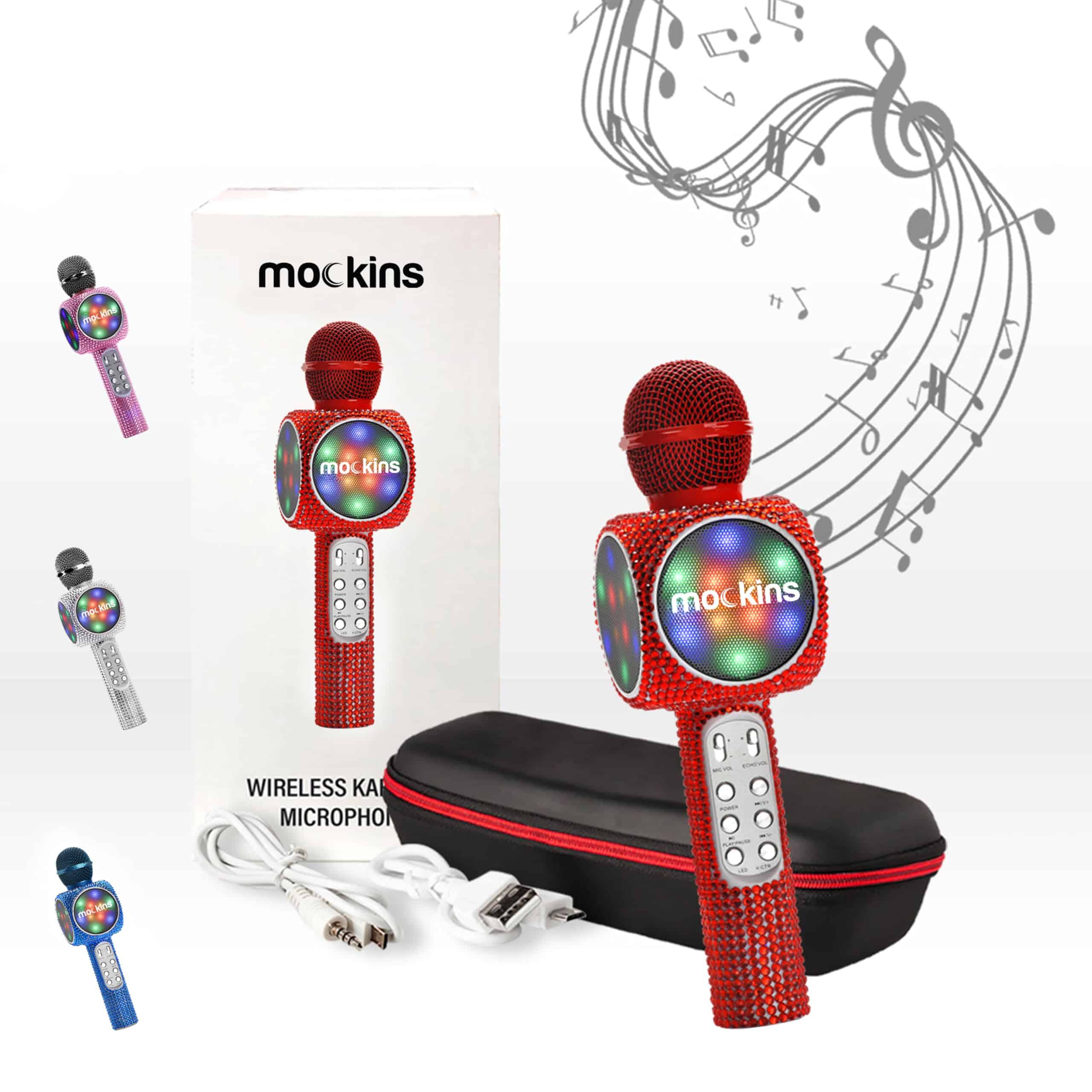 Micrófono de Karaoke Mockins Red Bling para Niños -