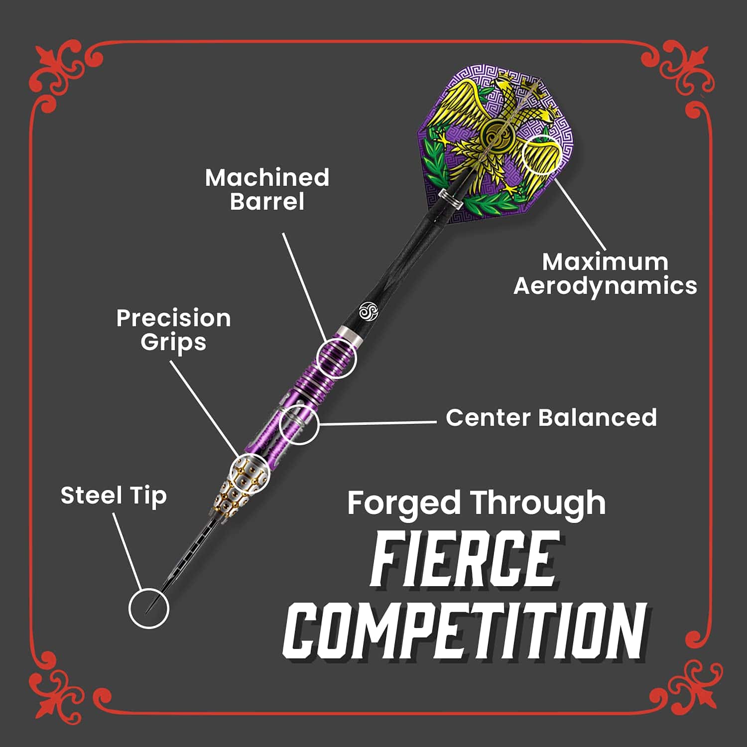 Set de Dardos Shot! Roman Empire Caesar Steel Tip 95% - Imagen 4