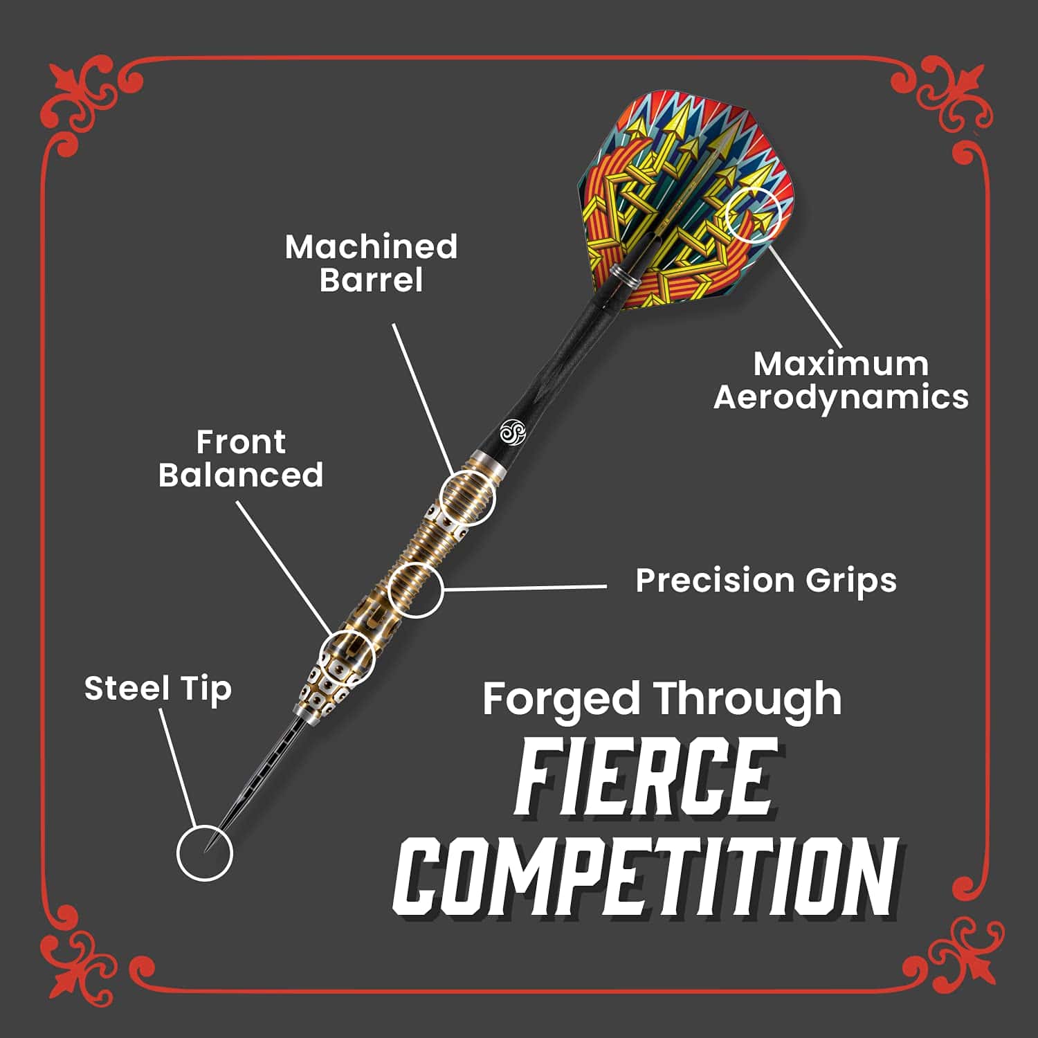 Set de Dardos de Puntas de Acero Shot Darts, Roman Empire - Imagen 4