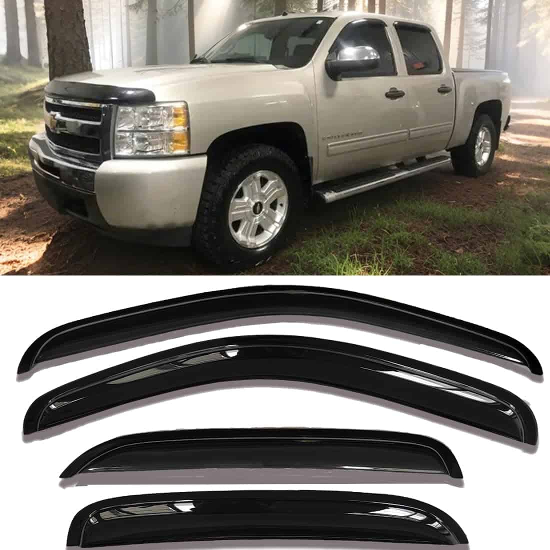 Deflector de visera de ventana para 07-13 Silverado &