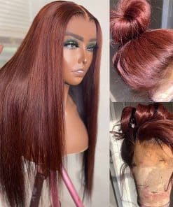 Pelucas Sintéticas de Encaje Frontal Largo Recto Color