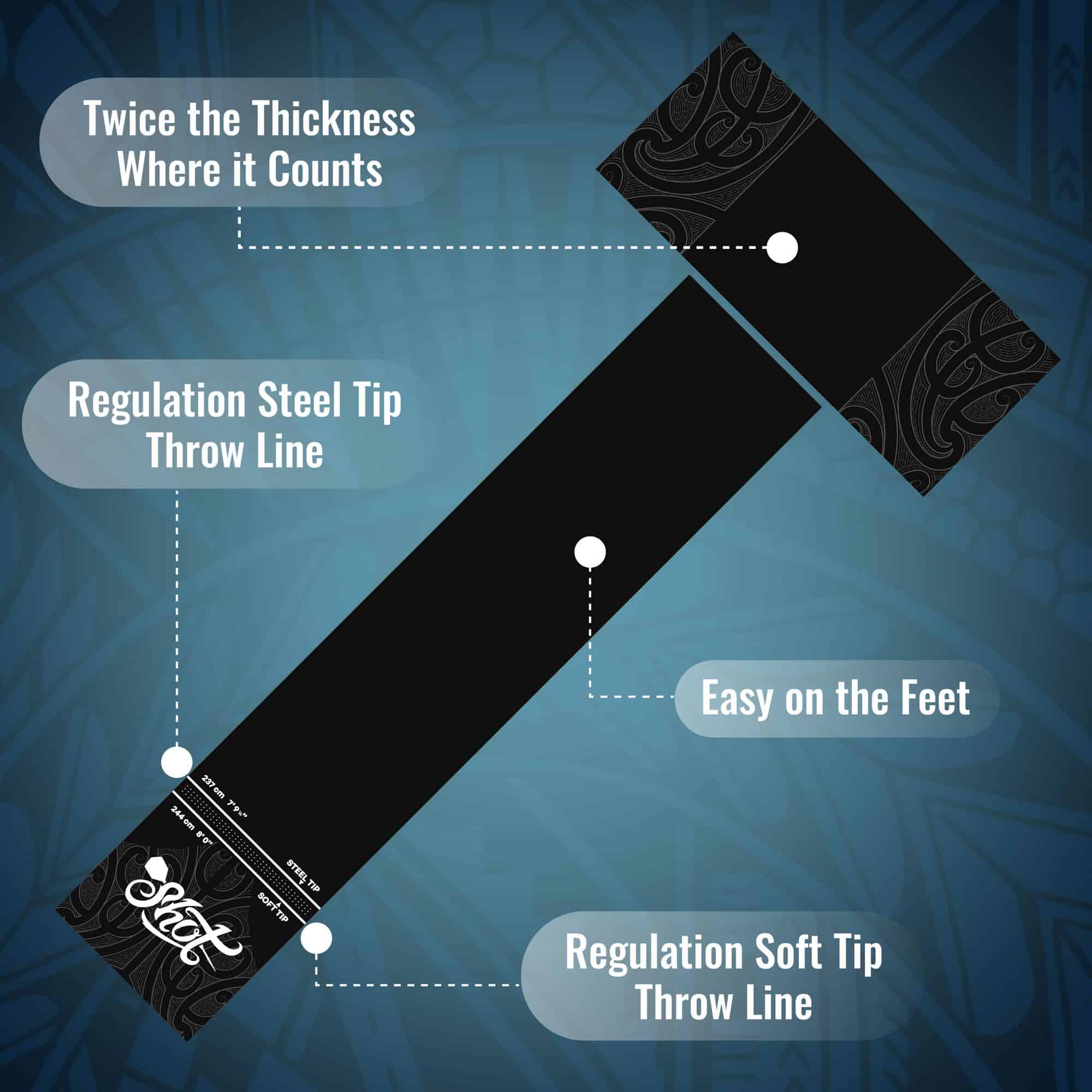 Protector de Piso para Dardos Shot! - Tapete de Goma en - Imagen 4