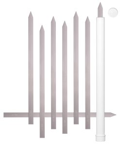 8 Pinchos Planos de Acero Inoxidable HOM 1", Mango Sin