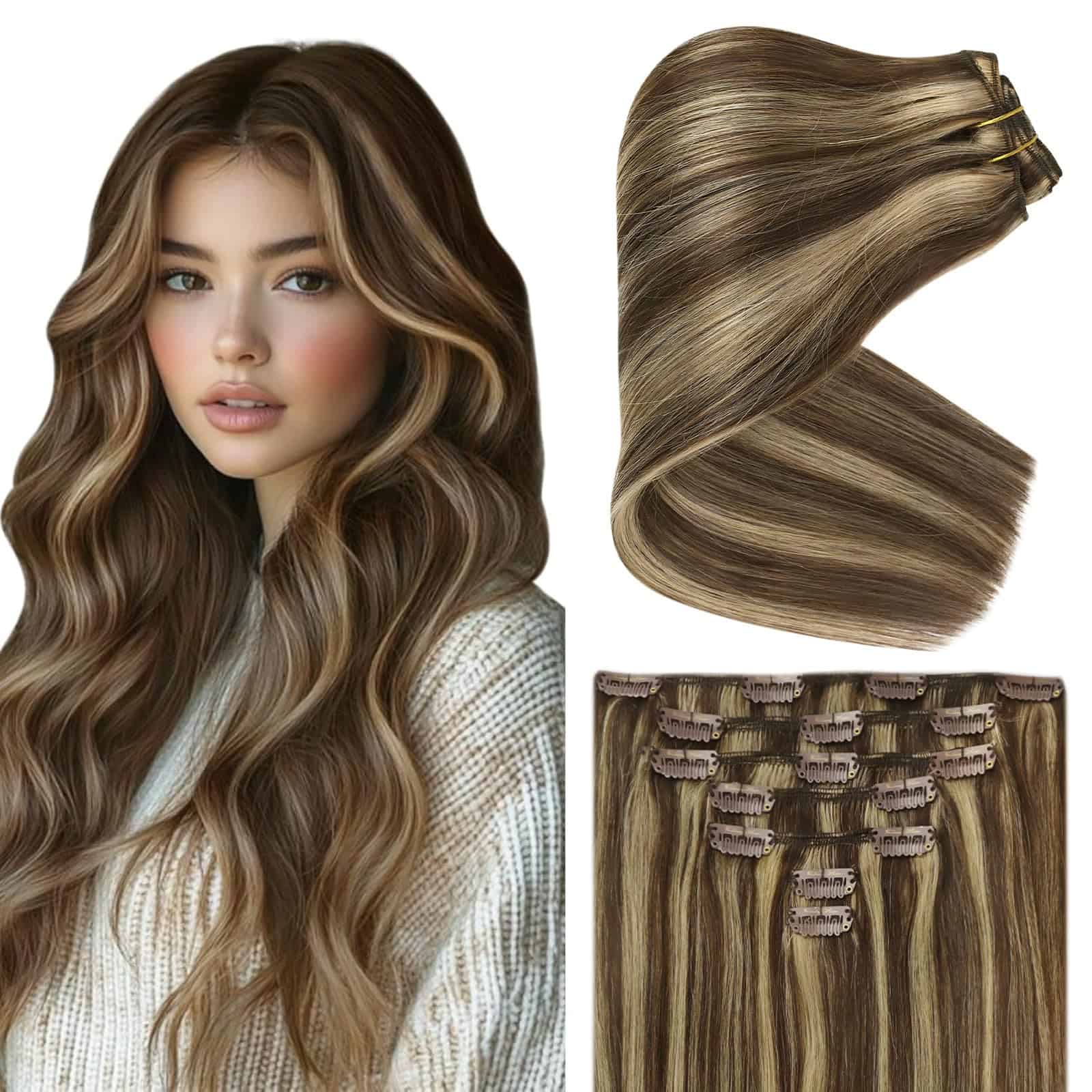 Extensiones de Cabello Clip Sunny de cabello humano real