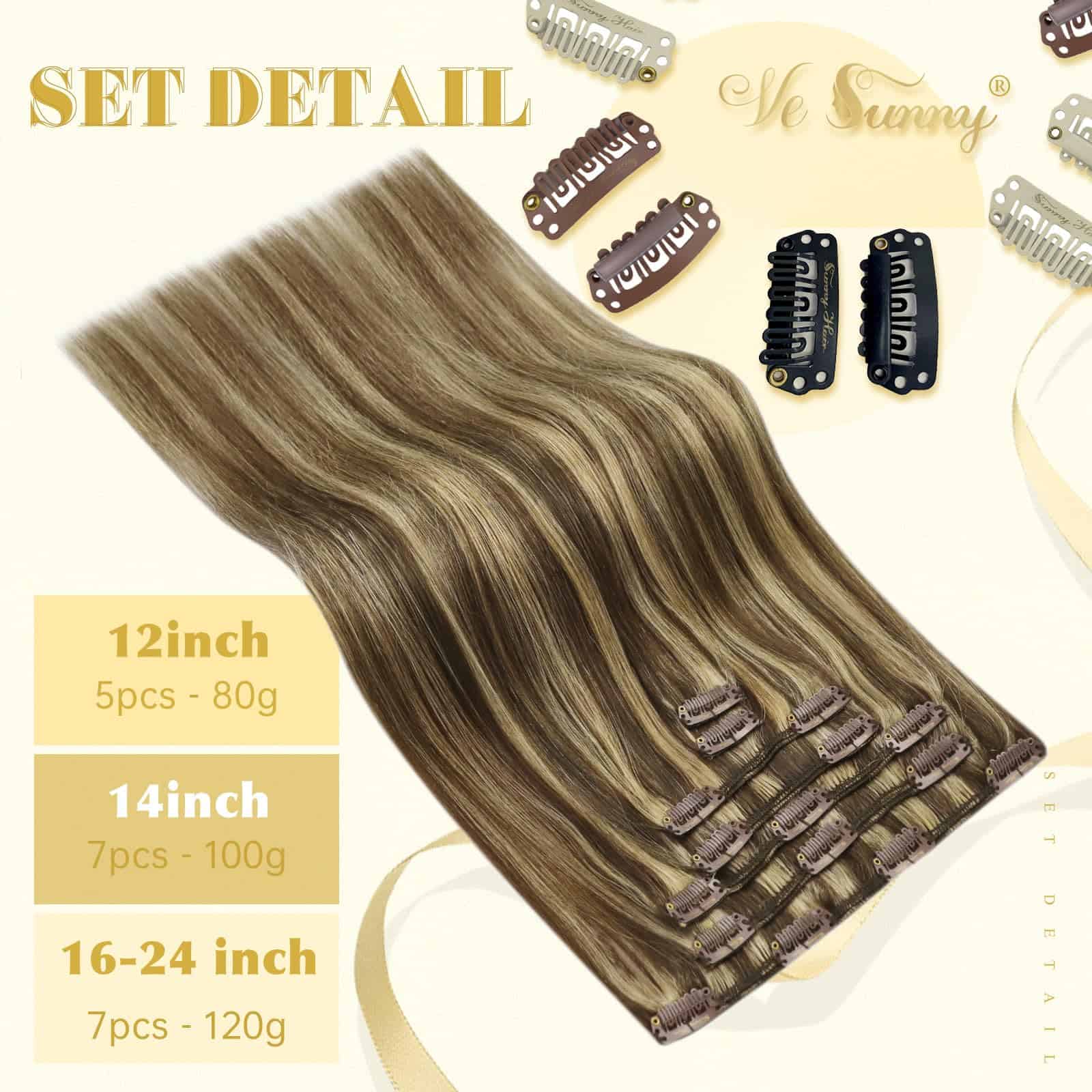 Extensiones de Cabello Clip Sunny de cabello humano real - Imagen 4