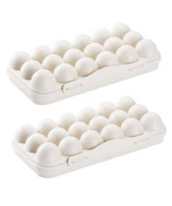 2 Pack Porta Huevos de Plástico para Refrigerador, Porta