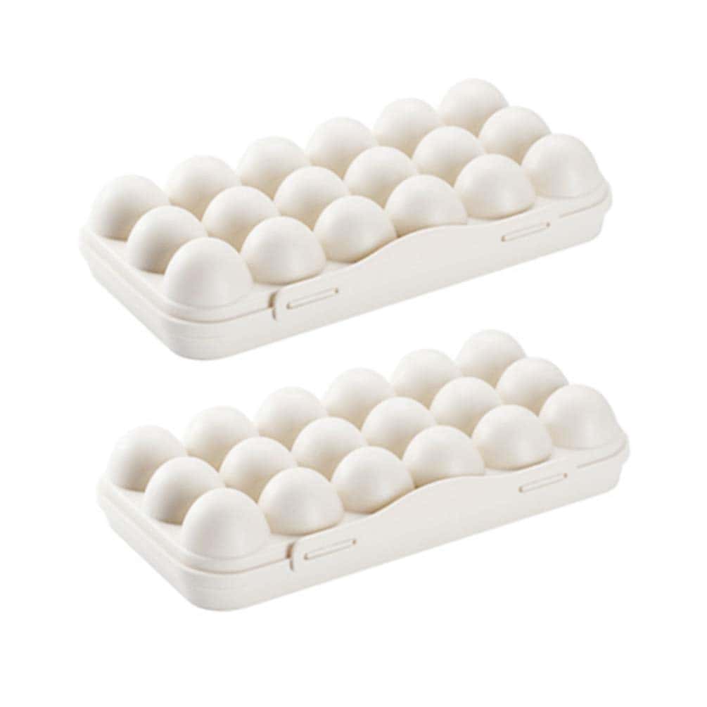 2 Pack Porta Huevos de Plástico para Refrigerador, Porta