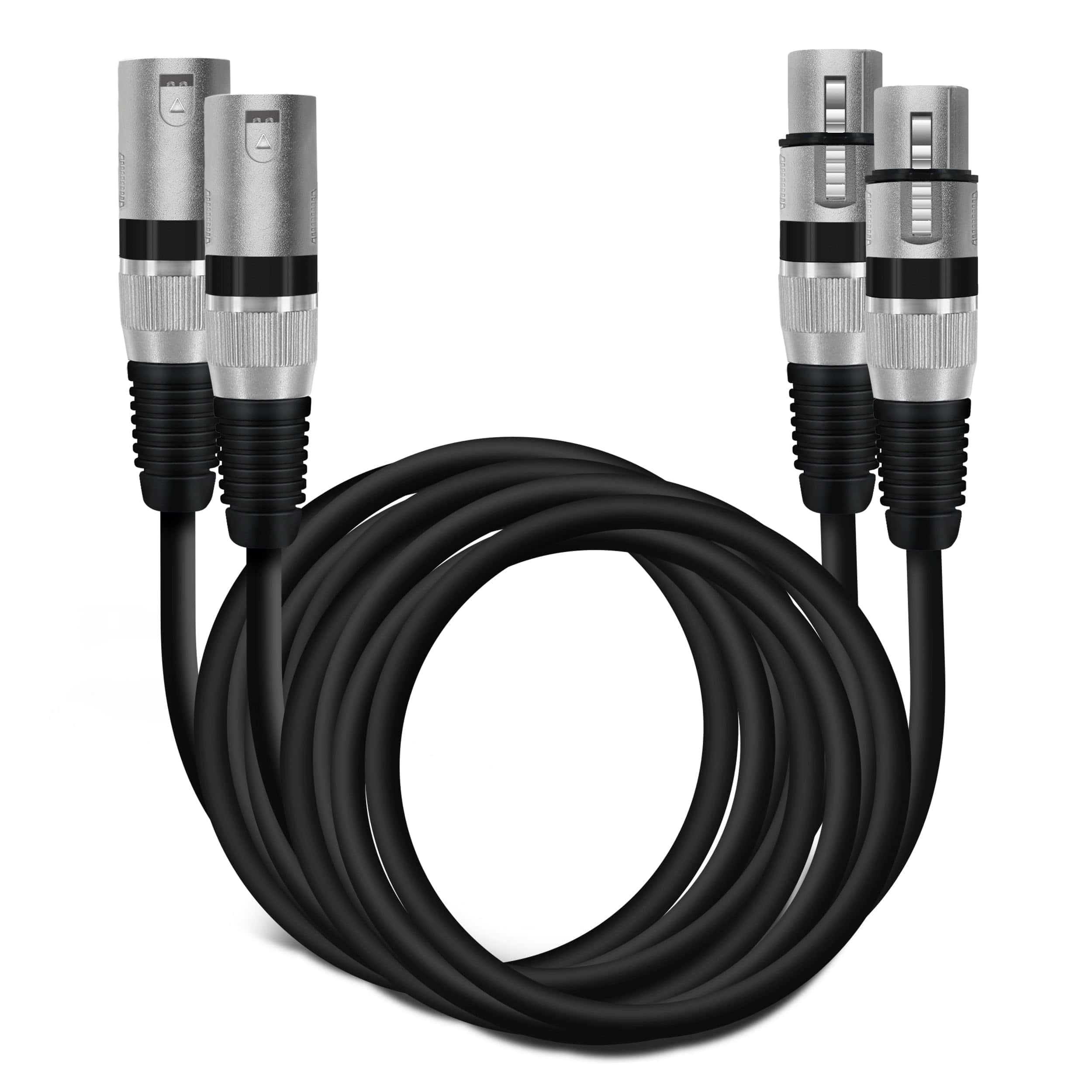 Cable de micrófono XLR GearIT (10 pies, paquete de 2) Macho