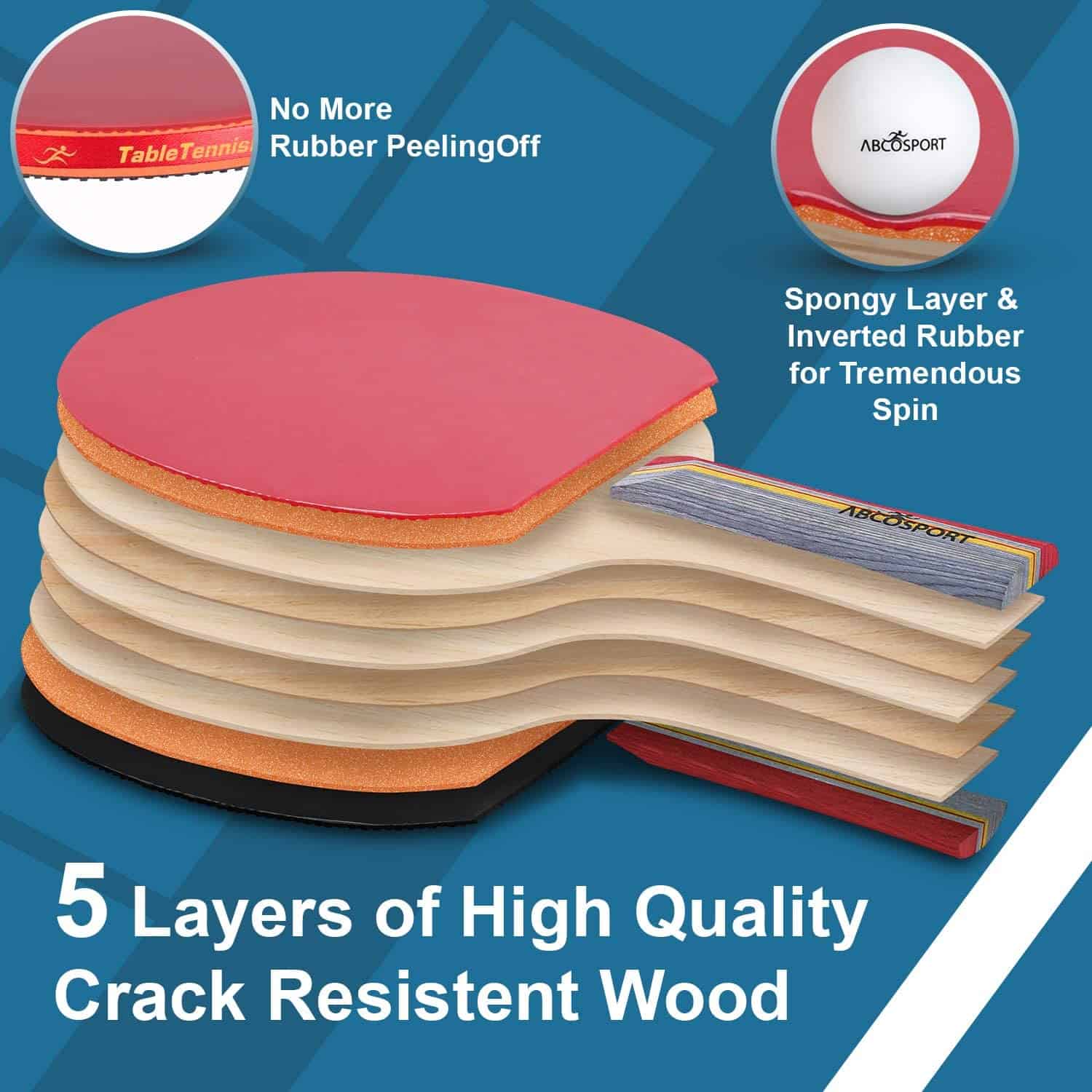 Set de Raquetas y Pelotas de Ping Pong Abco Tech - - Imagen 3