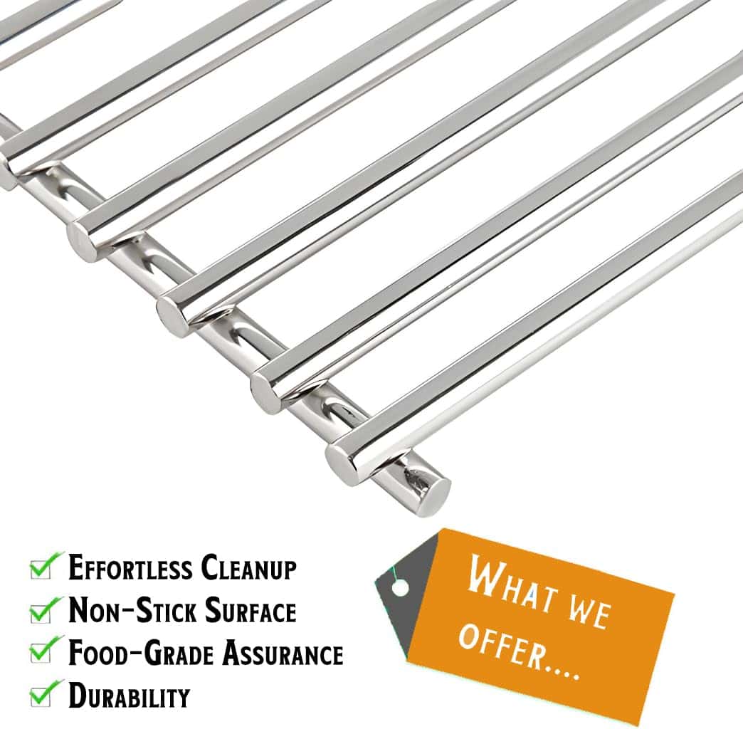 Juego de 3 rejillas y parrillas de acero inoxidable para - Imagen 9