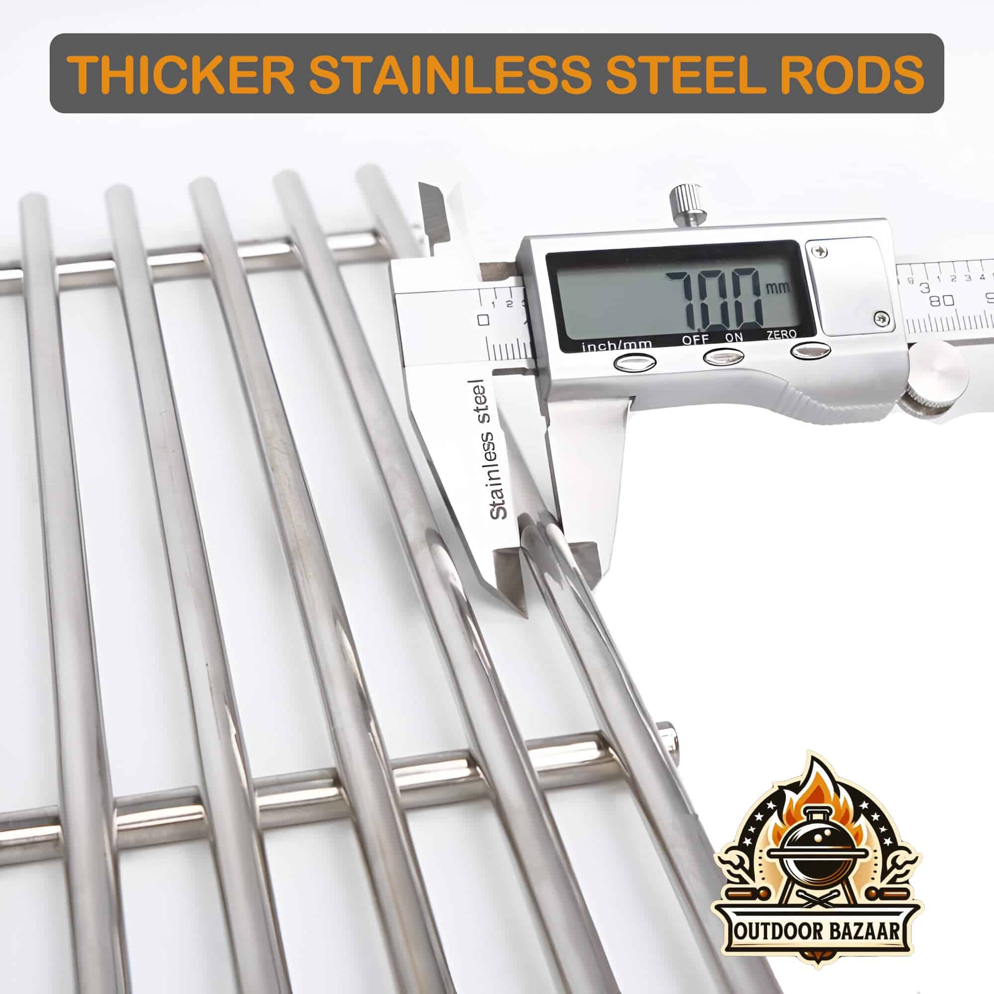 Juego de 3 rejillas y parrillas de acero inoxidable para - Imagen 4