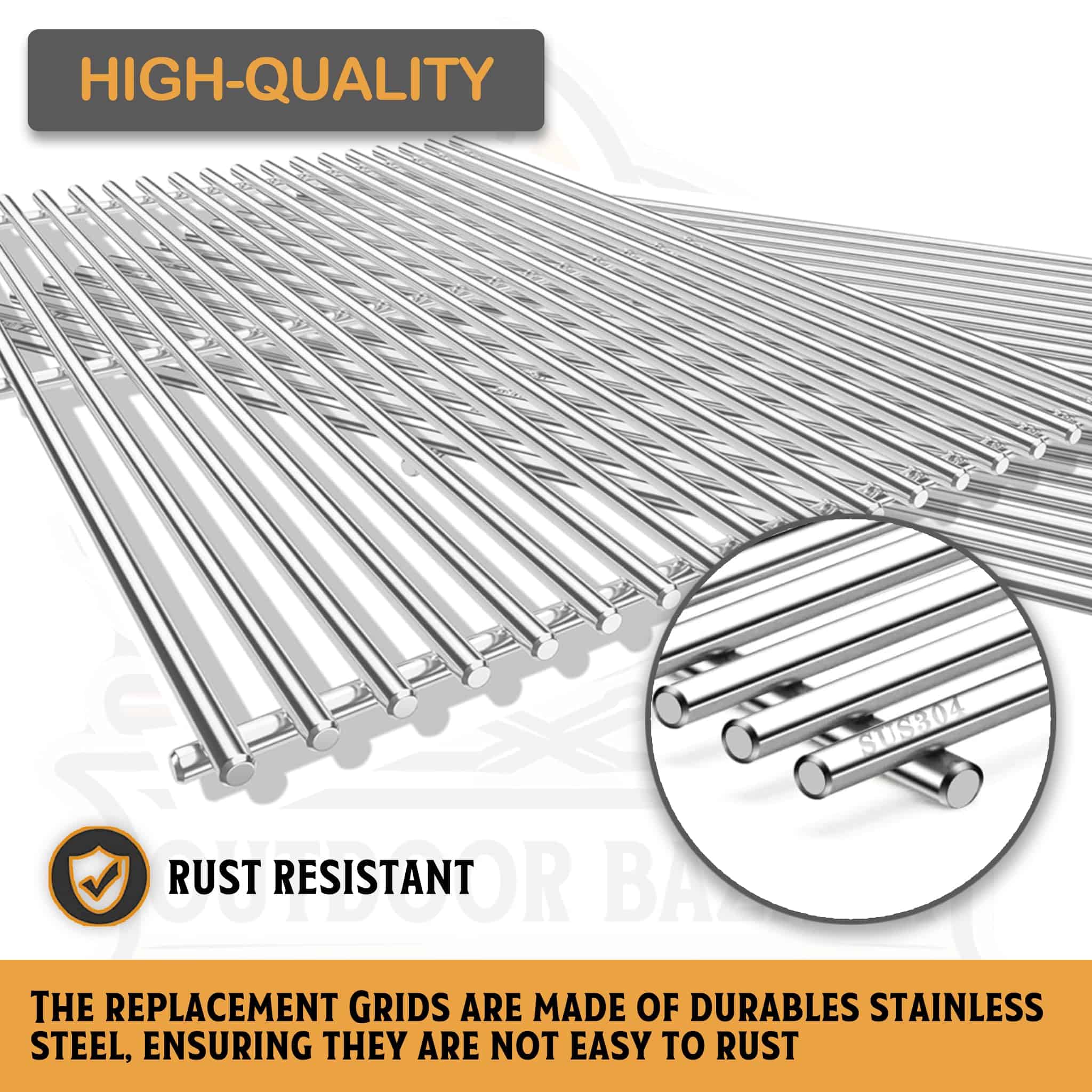 Juego de 3 rejillas y parrillas de acero inoxidable para - Imagen 7
