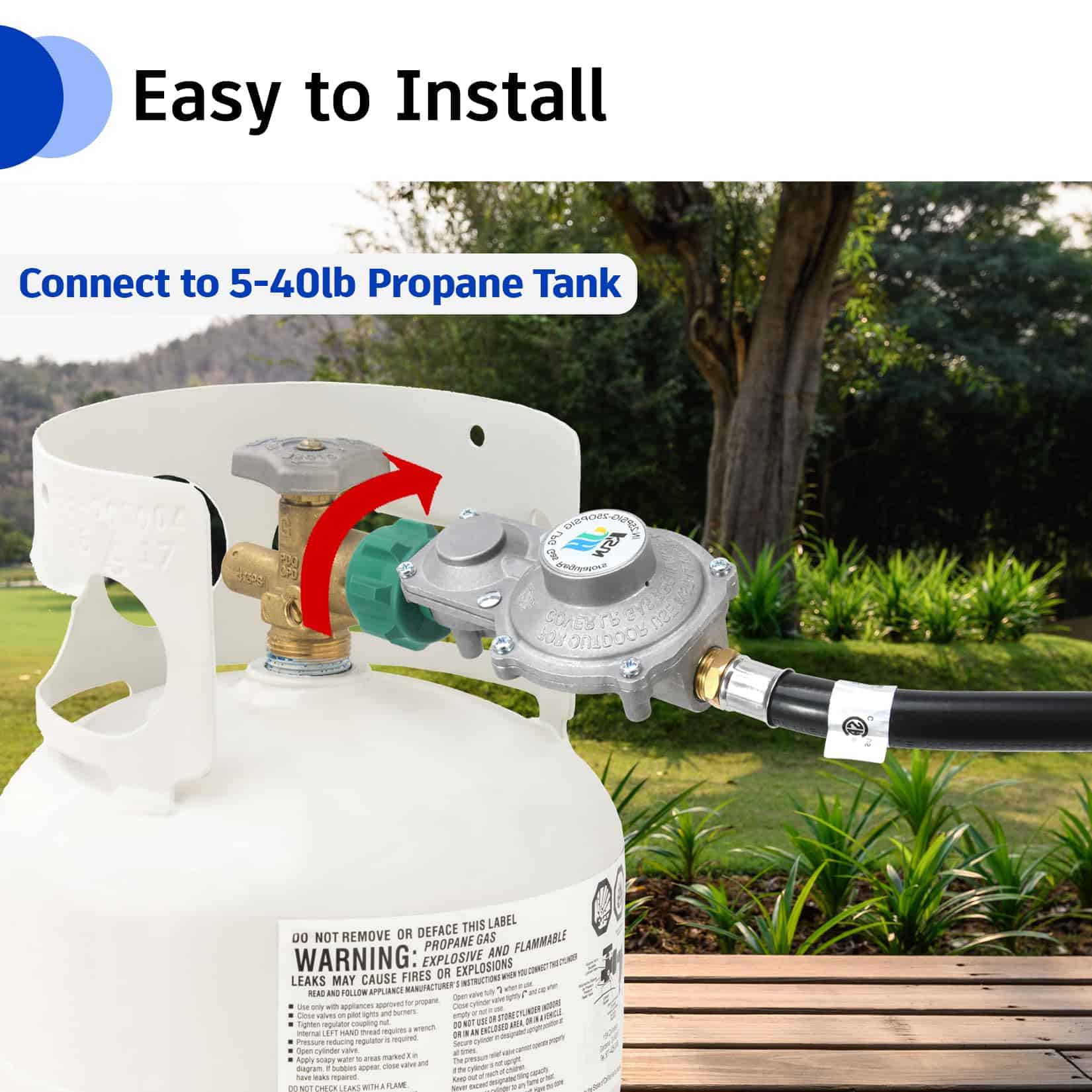 Regulador de propano de dos etapas GGC de 5 pies con - Imagen 7