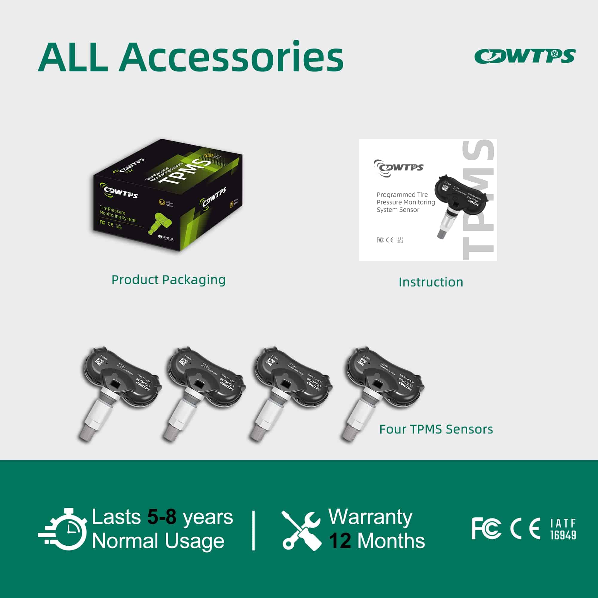 Sensor TPMS CDWTPS para Toyota Sienna 2007-2020, Sequoia - Imagen 8