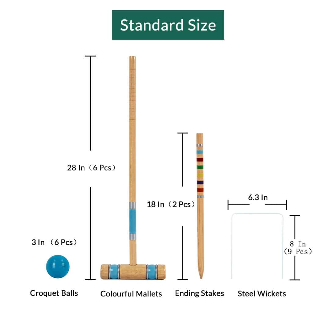 Set de Croquet ApudArmis para Seis Jugadores con Mazos de - Imagen 5