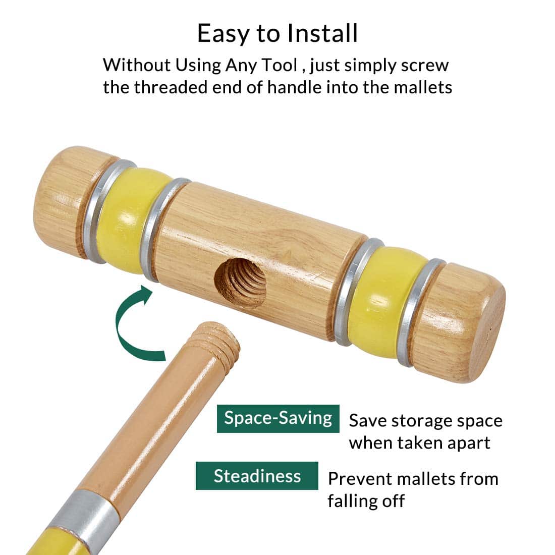 Set de Croquet ApudArmis para Seis Jugadores con Mazos de - Imagen 4