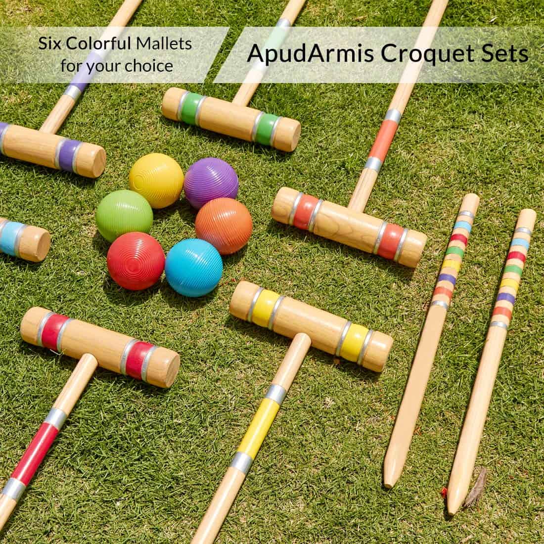 Set de Croquet ApudArmis para Seis Jugadores con Mazos de - Imagen 9