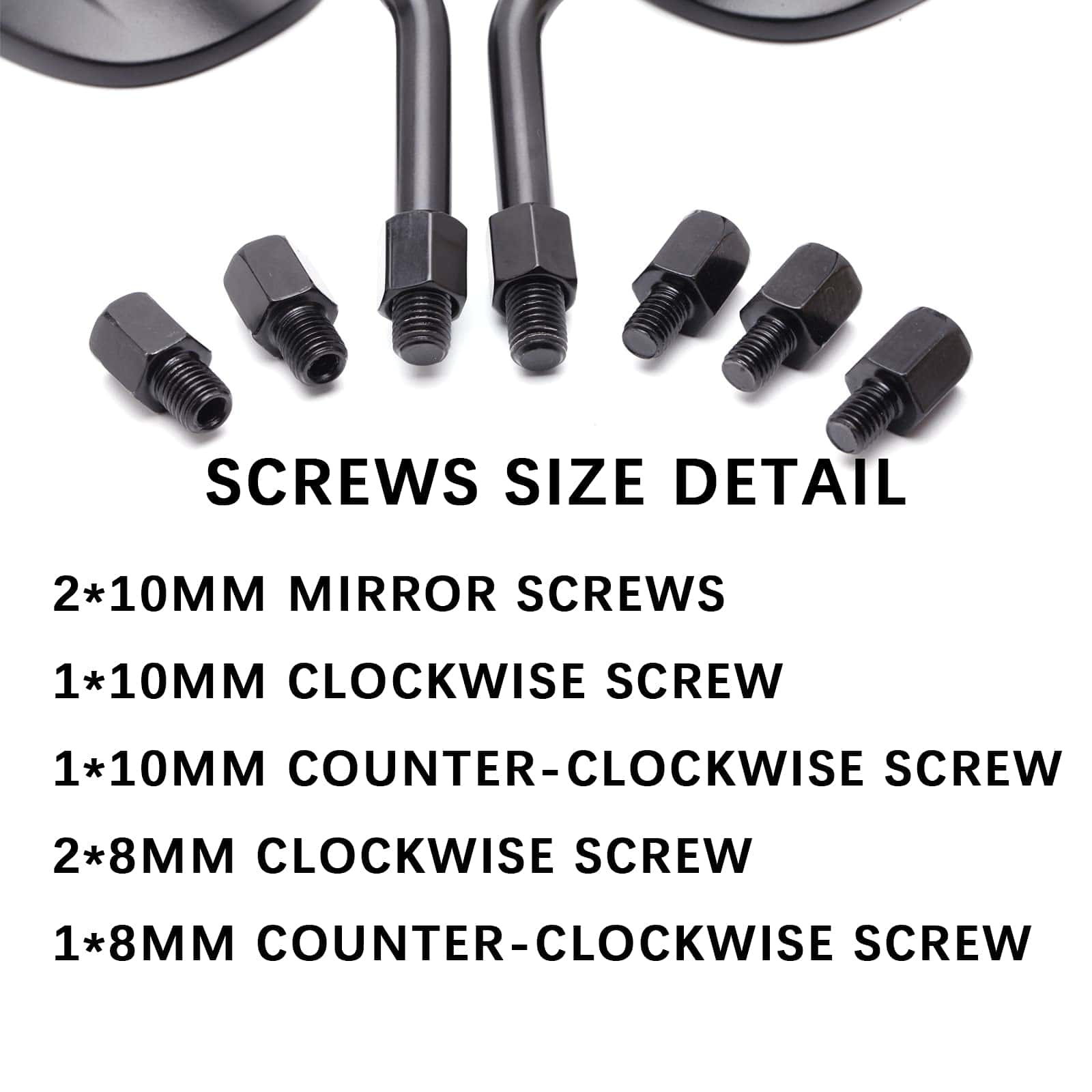 Espejos Retrovisores Ovalados de 8mm 10mm para Motocicleta - Imagen 6