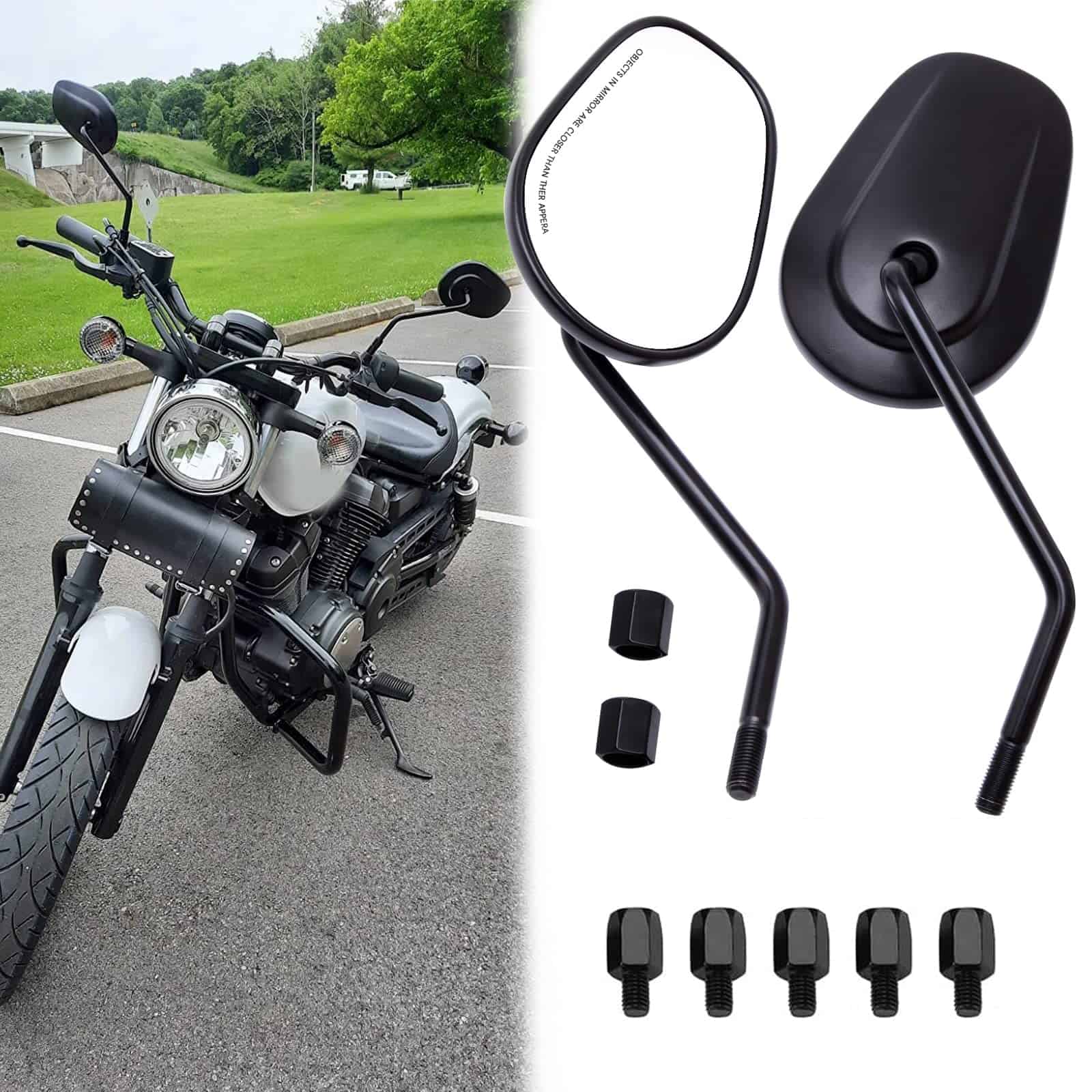 Espejos Retrovisores Ovalados de 8mm 10mm para Motocicleta - Imagen 3