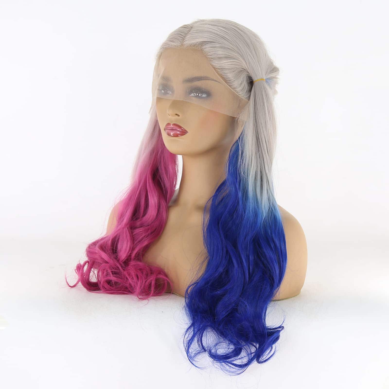 Pelucas de Cosplay de Harley Quinn Sintéticas con Encaje - Imagen 5