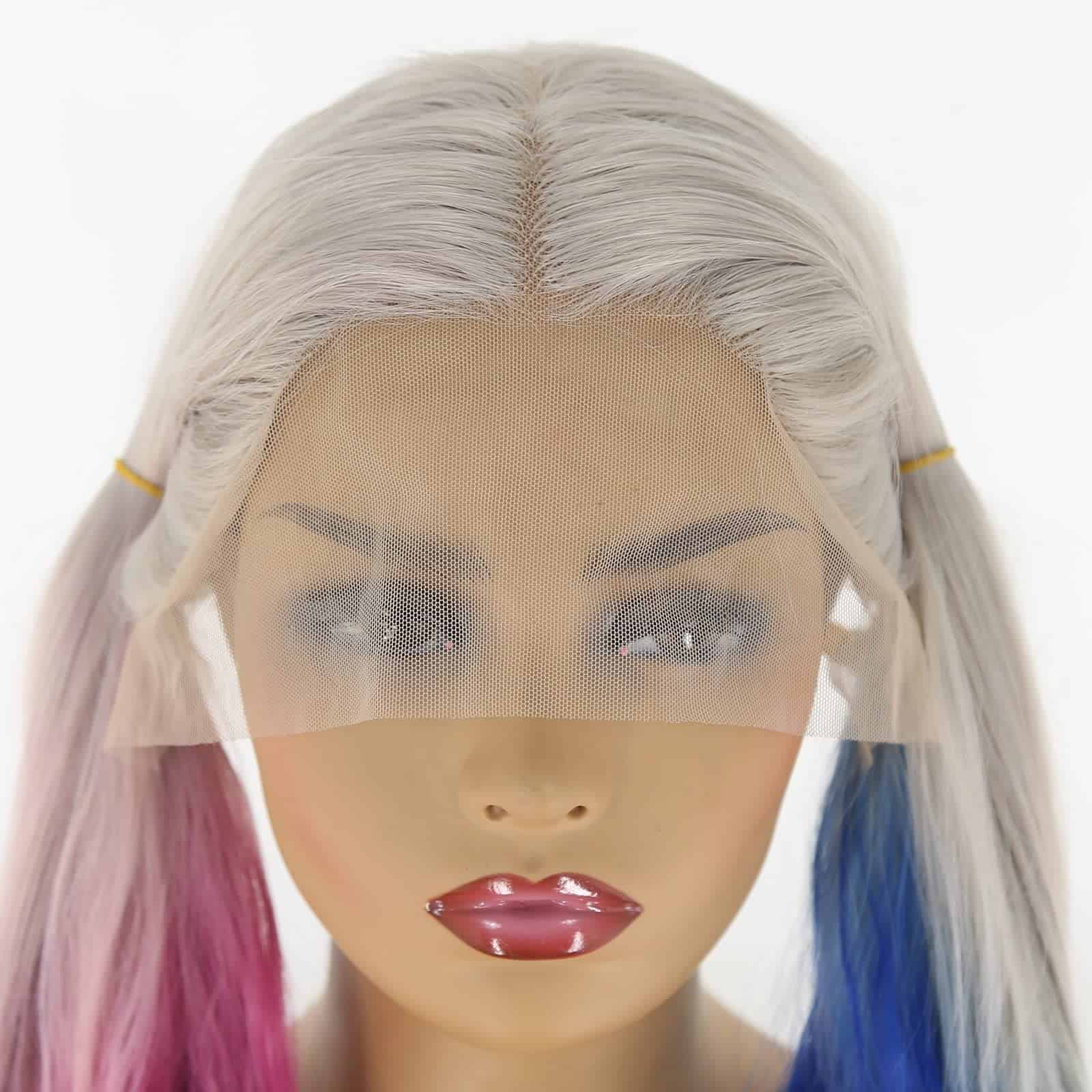 Pelucas de Cosplay de Harley Quinn Sintéticas con Encaje - Imagen 6