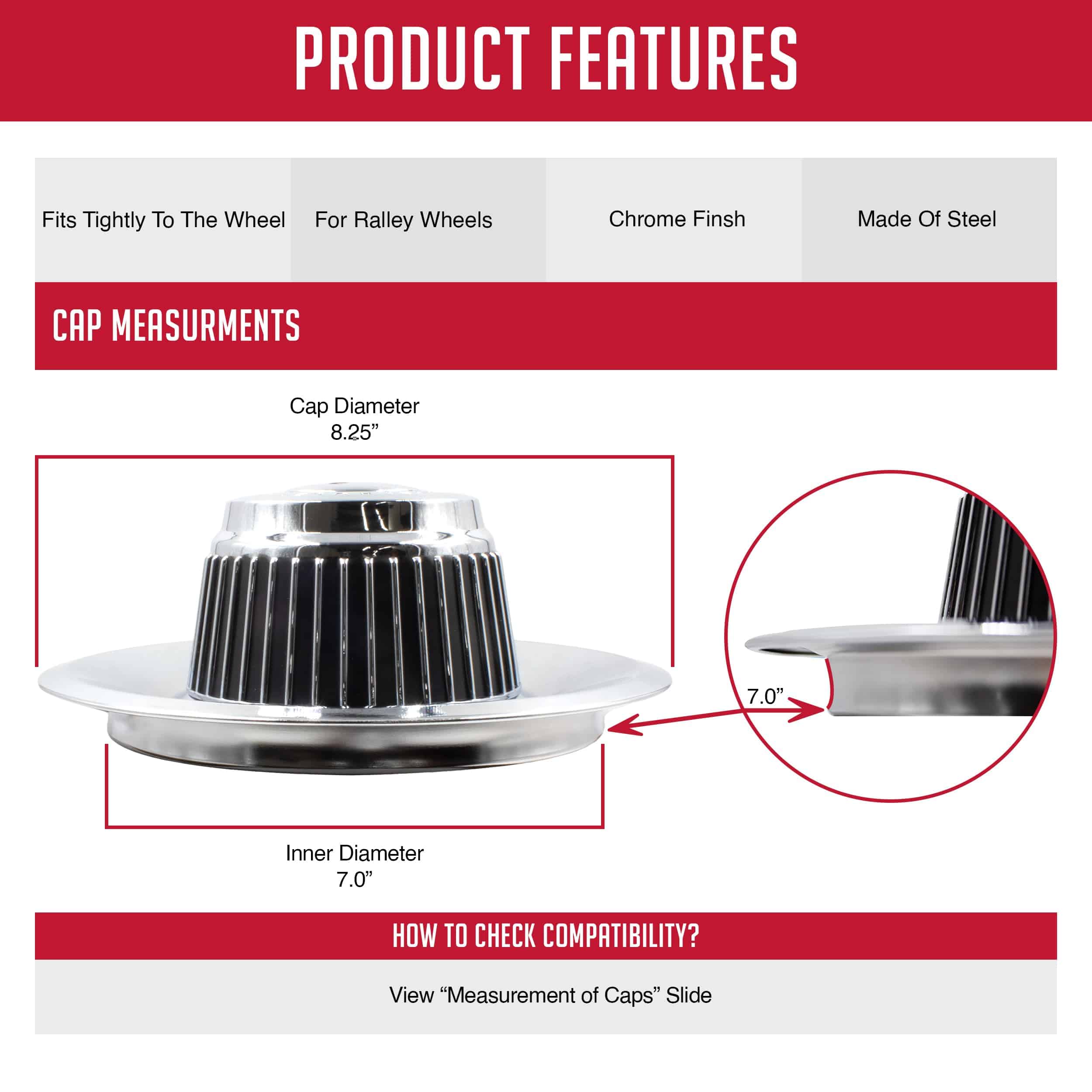 1 Pc Cubrecentros Cromado con Moño Corbata 8.25" Diámetro - Imagen 3