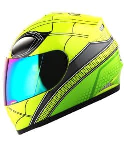 Casco de motocicleta de cara completa WOW -Verde Araña