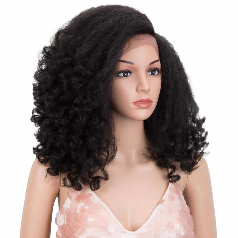 Pelucas Afro Cortas de 14" para Mujeres Negras Wigs Frontal - Imagen 9