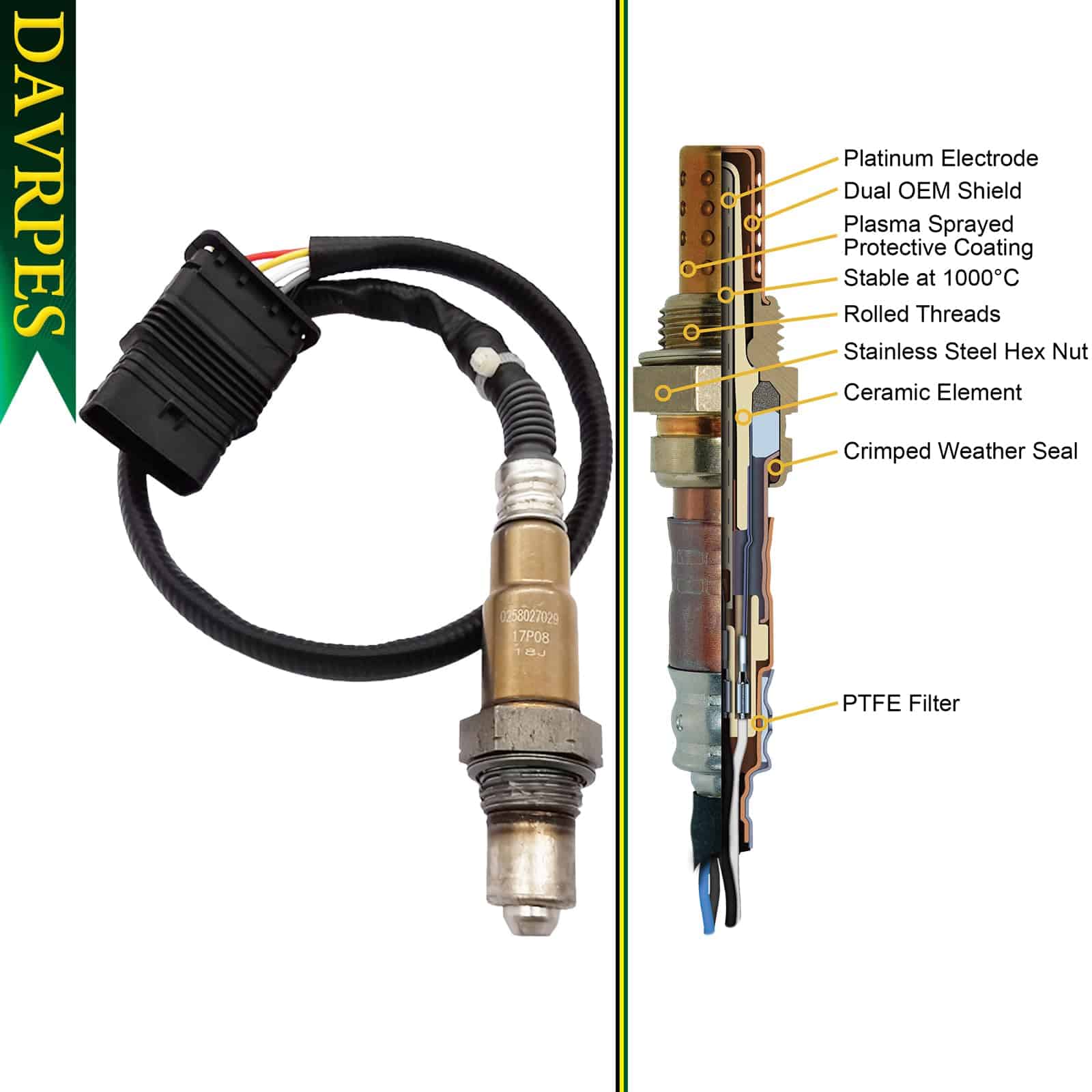Sensor de oxígeno ascendente DAVRPES 234-5054 5 Cables LSU - Imagen 4