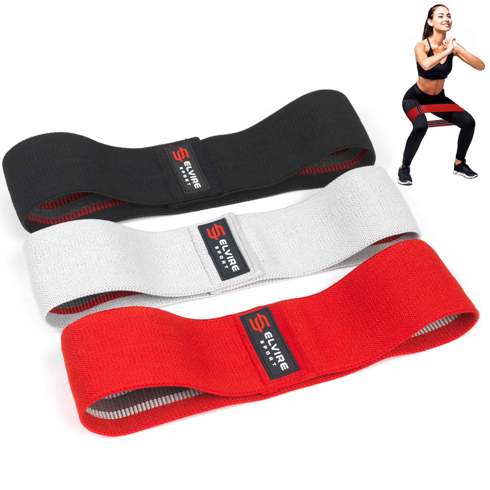 Elvire Bandas de Resistencia de Tela para Entrenar, Set de