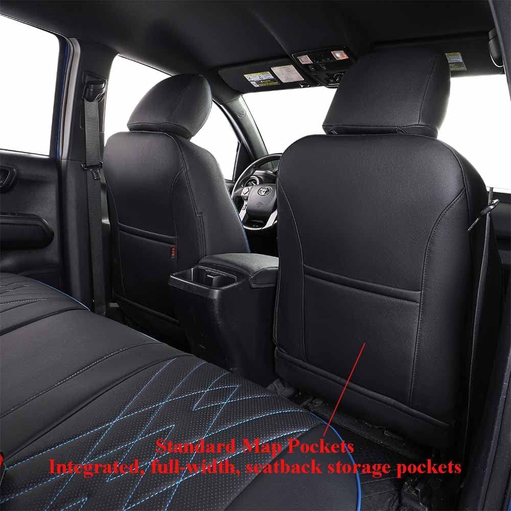 Cubiertas de asiento para automóvil EKR -Negro con Ribete Az - Imagen 4