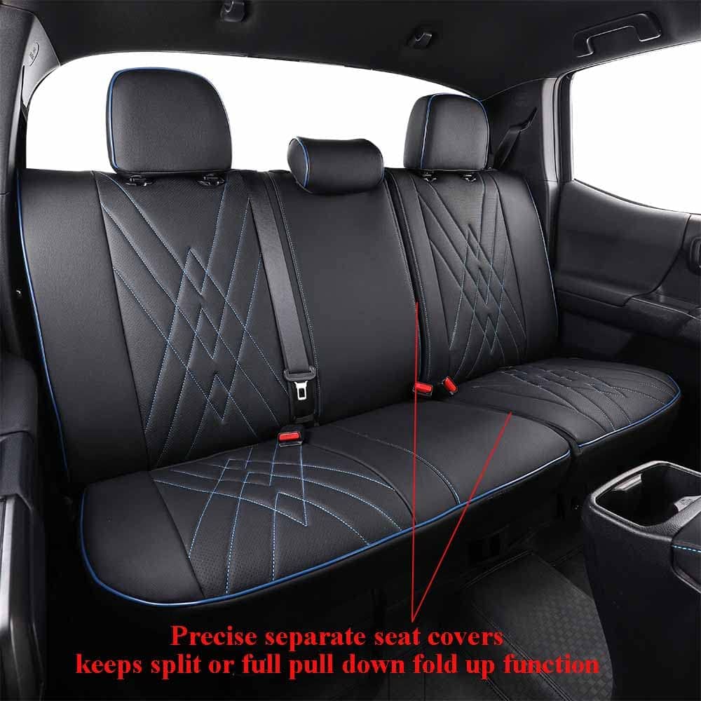 Cubiertas de asiento para automóvil EKR -Negro con Ribete Az - Imagen 5